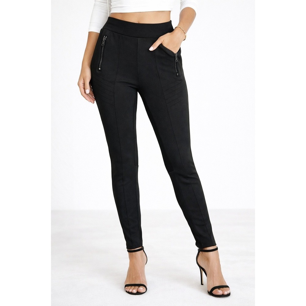 Armani Exchange AX Womens Black Pants Zip Detail Athletic Style Size 8